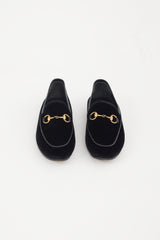 Gucci Black & Gold Velvet Loafer