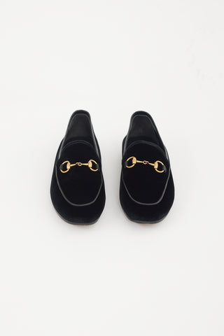 Gucci Black & Gold Velvet Loafer