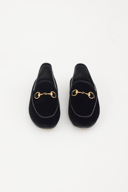 Gucci Black & Gold Velvet Loafer