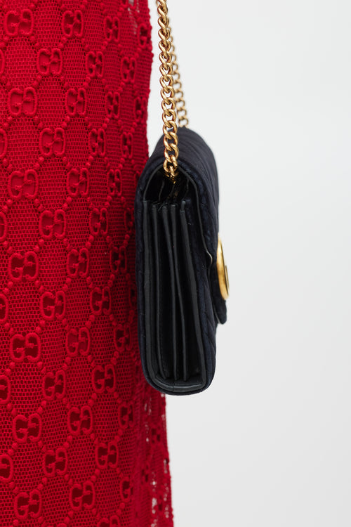 Gucci Black & Gold Velvet Marmont Bag
