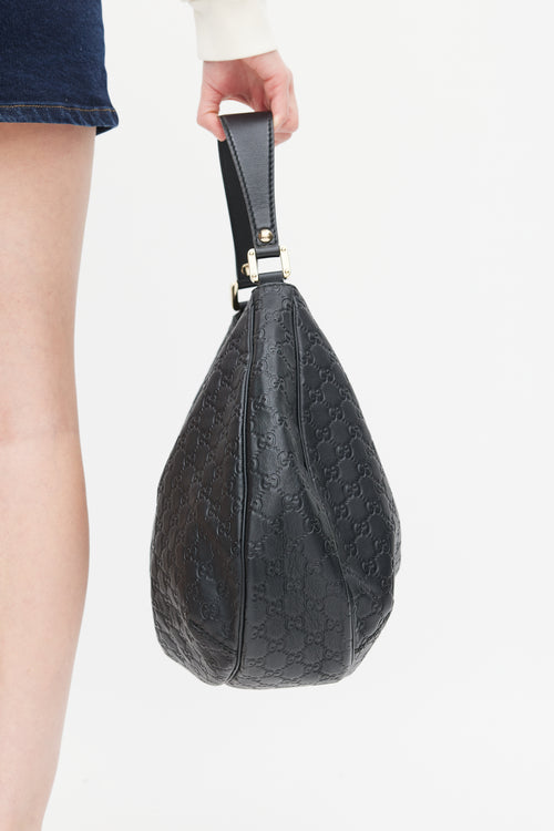 Gucci Black Guccissima Leather Medium Shoulder Bag