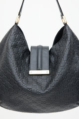 Gucci Black Guccissima Leather Medium Shoulder Bag