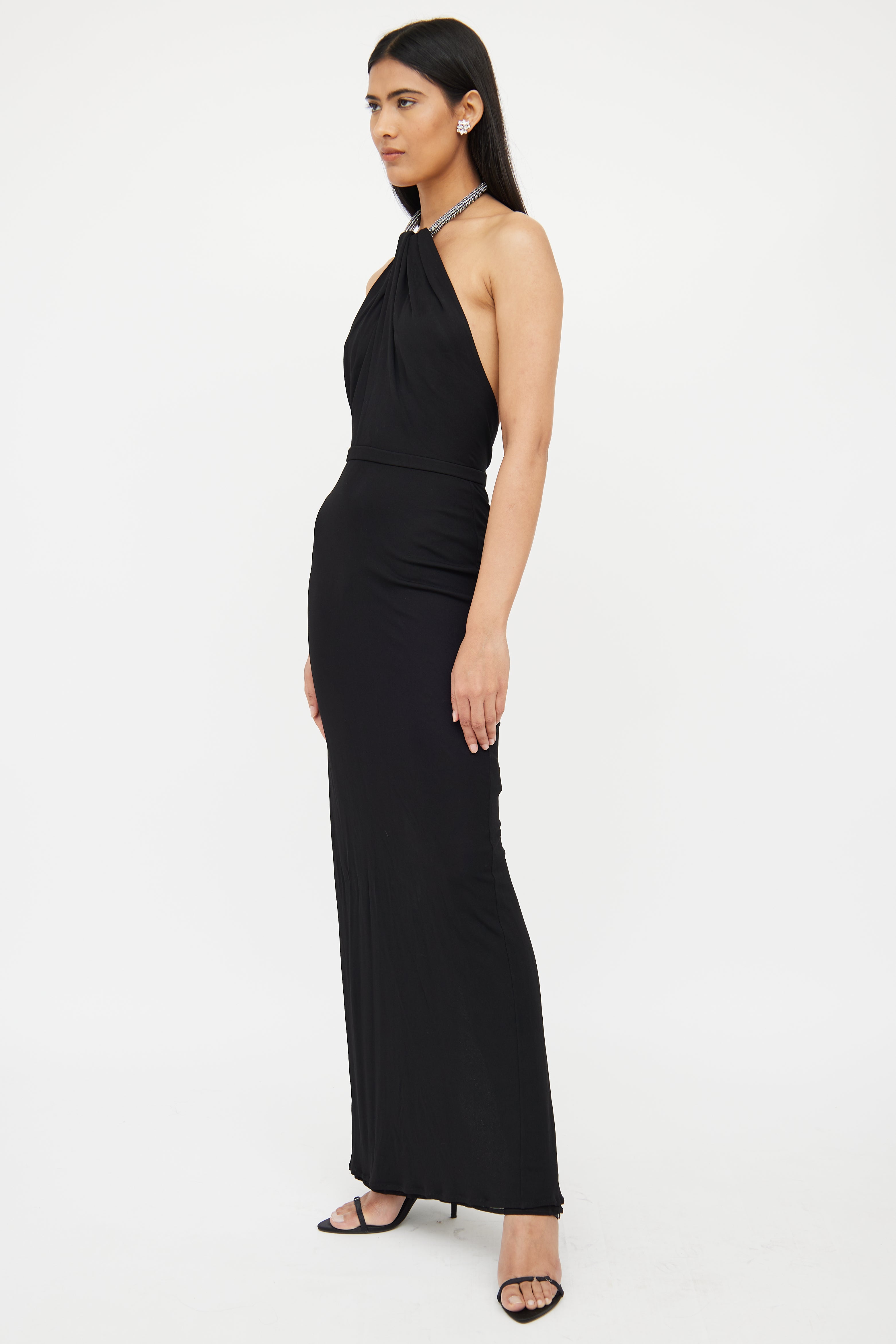 gucci halter dress Vintage Gucci Slinky Drape Halter Dress Recess