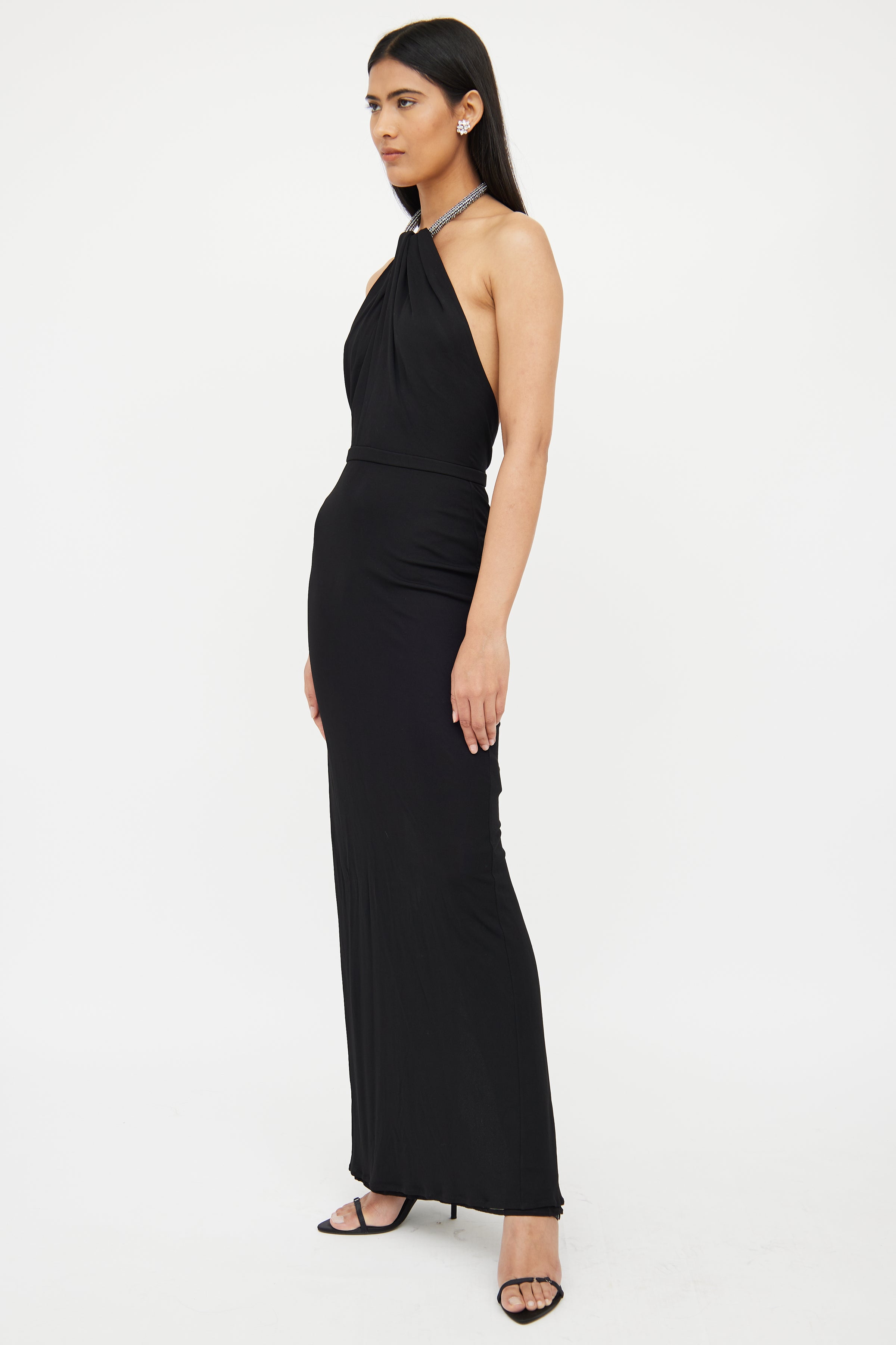 Gucci // 2004 Black Crystal Halter Gown VSP Consignment Gucci // 2004 Black Crystal Halter Gown VSP Consignment