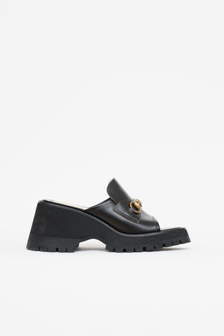Gucci Horsebit Peep Toe Mule