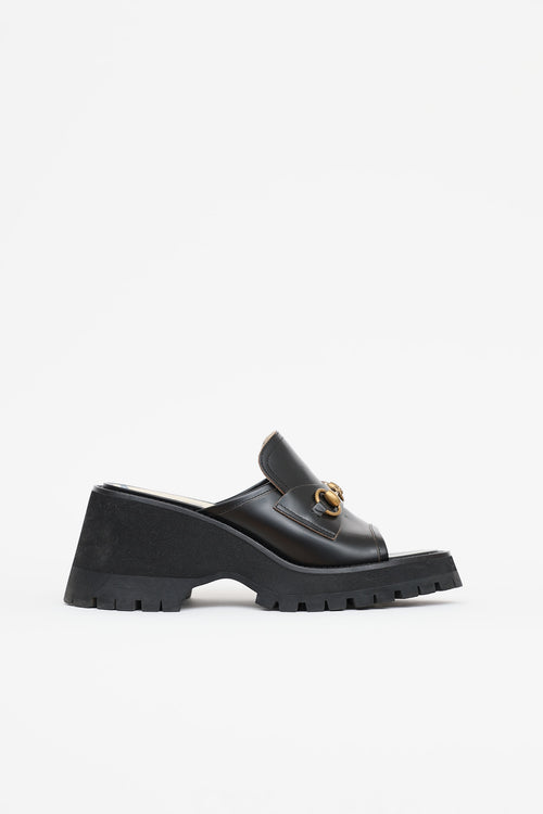 Gucci Horsebit Peep Toe Mule