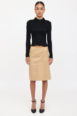 GucciC. 1990s Leather Pencil Skirt