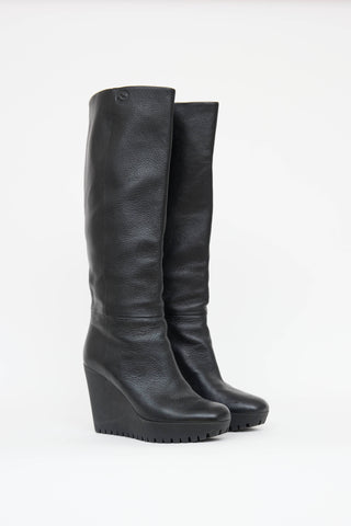 Gucci Leather Wedge Boot
