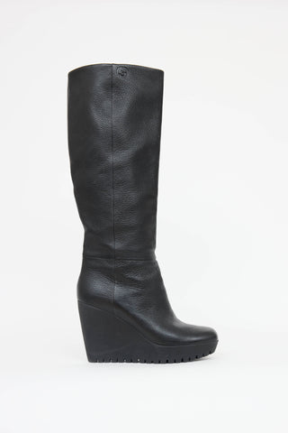 Gucci Leather Wedge Boot