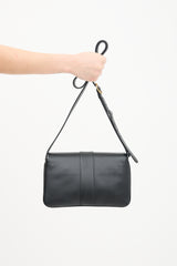 Gucci Black Leather Double G Arli Flap Crossbody Bag
