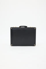 Gucci Black Leather Double Lock Suitcase
