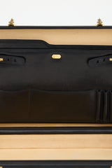 Gucci Black Leather Double Lock Suitcase