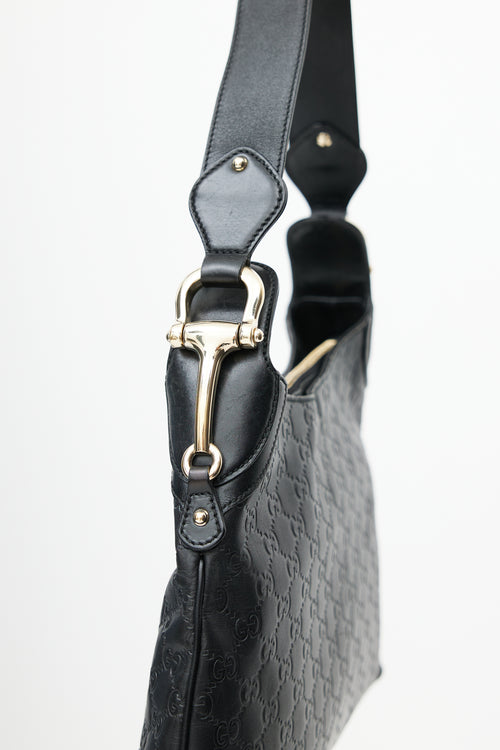Gucci Black Monogram Creole Leather Shoulder Bag