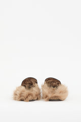 Gucci Black Leather & Fur Princetown Mule