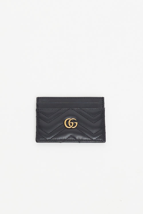 Gucci Black Leather GG Marmont Card Holder