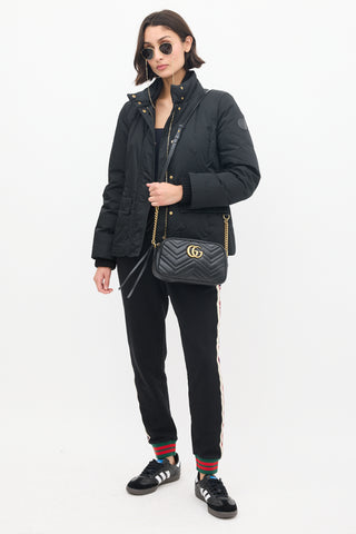 Gucci Black Leather GG Marmont Quilted Bag