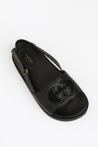 Gucci Black Interlocking GG Sandals