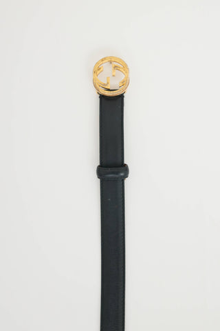 Gucci Leather Interlocking GG Buckle Belt