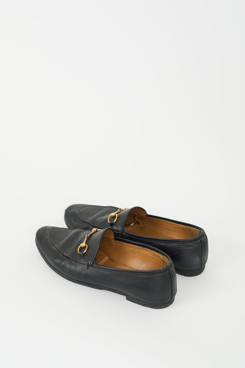 Gucci Black Leather Jordaan Loafer