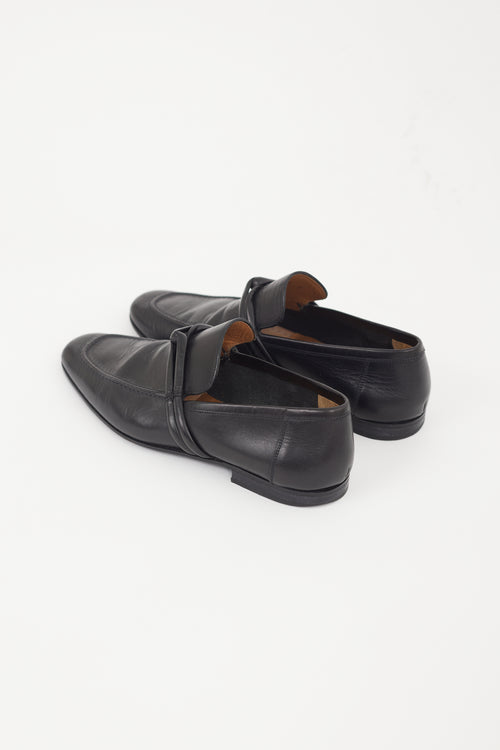 Gucci Black Leather Knot Loafer