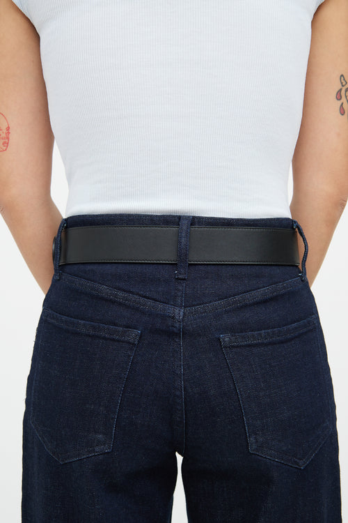 Gucci Black Leather Marmont Belt