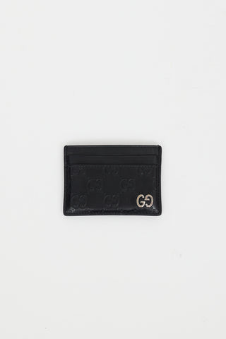Gucci Black Leather Monogram Card Holder