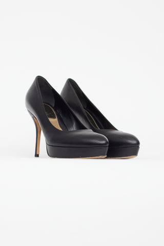 Gucci Black Leather Pointed Toe Heel