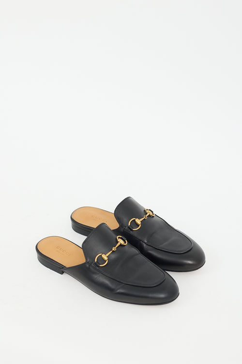 Gucci Black Leather Princetown Mule