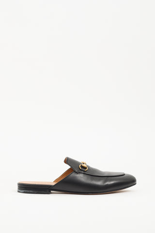 Gucci Black Leather Princetown Mule