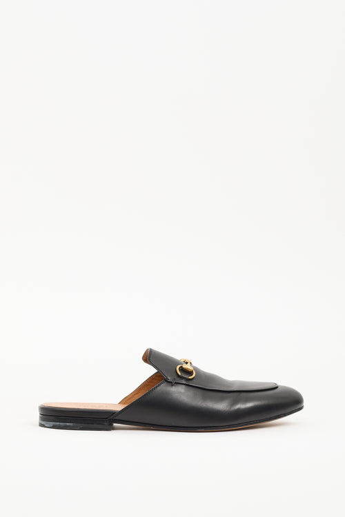 Gucci Black Leather Princetown Mule