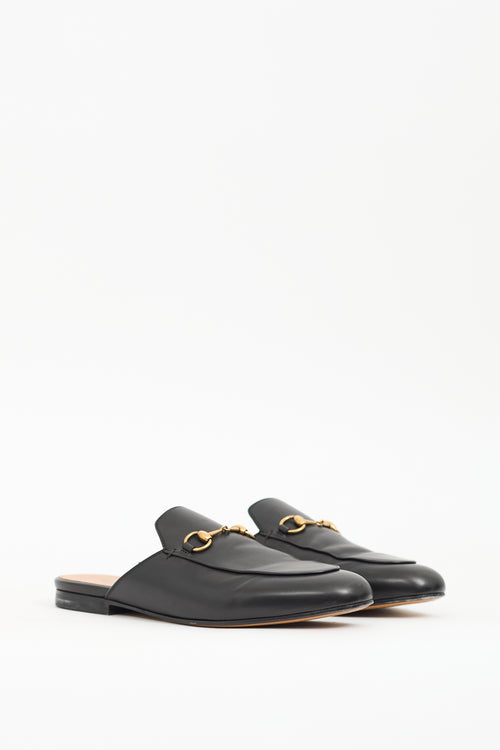 Gucci Black Leather Princetown Mule