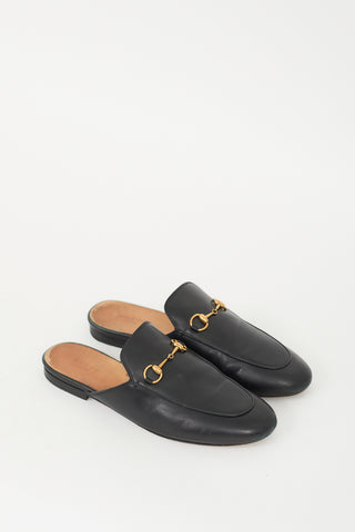 Gucci Black Leather Princetown Mule