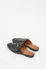 Gucci Black Leather Princetown Mule