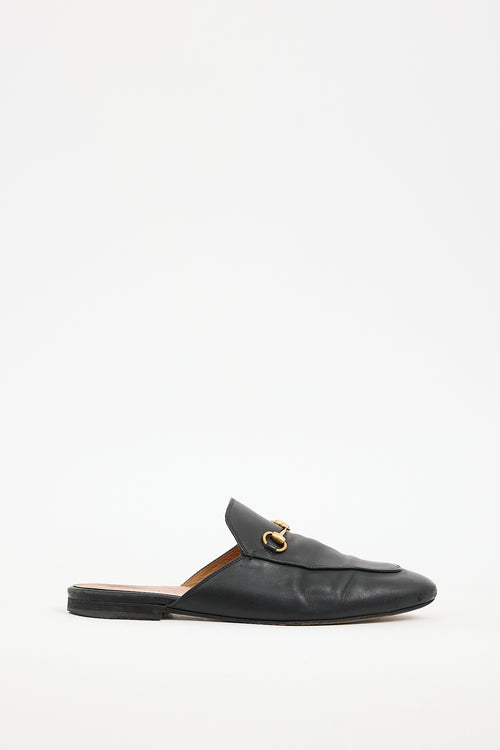 Gucci Black Leather Princetown Mule