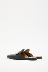 Gucci Black Leather Princetown Mule