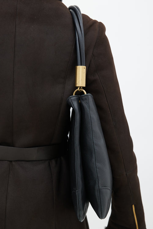 Gucci Black Leather Twist Handle Shoulder Bag