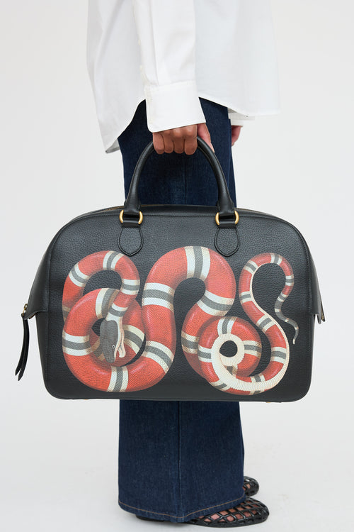Gucci Leather Printed Duffle Bag