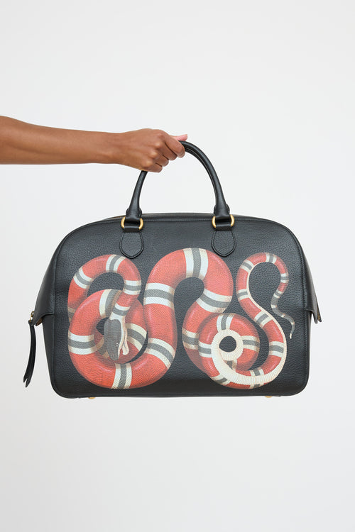 Gucci Leather Printed Duffle Bag
