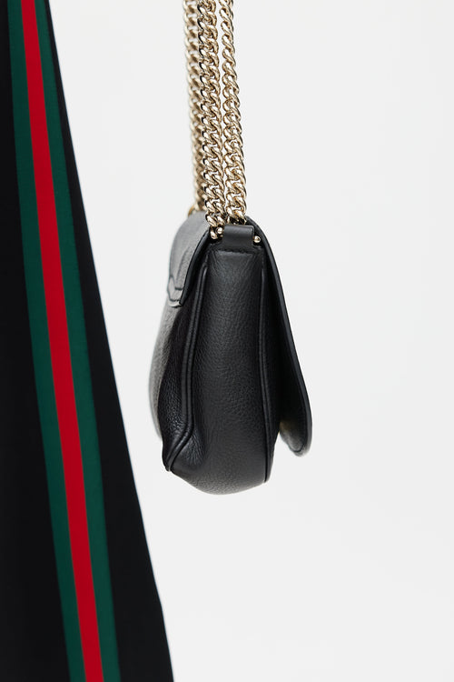 Gucci Black Leather Soho Flap Chain Shoulder Bag