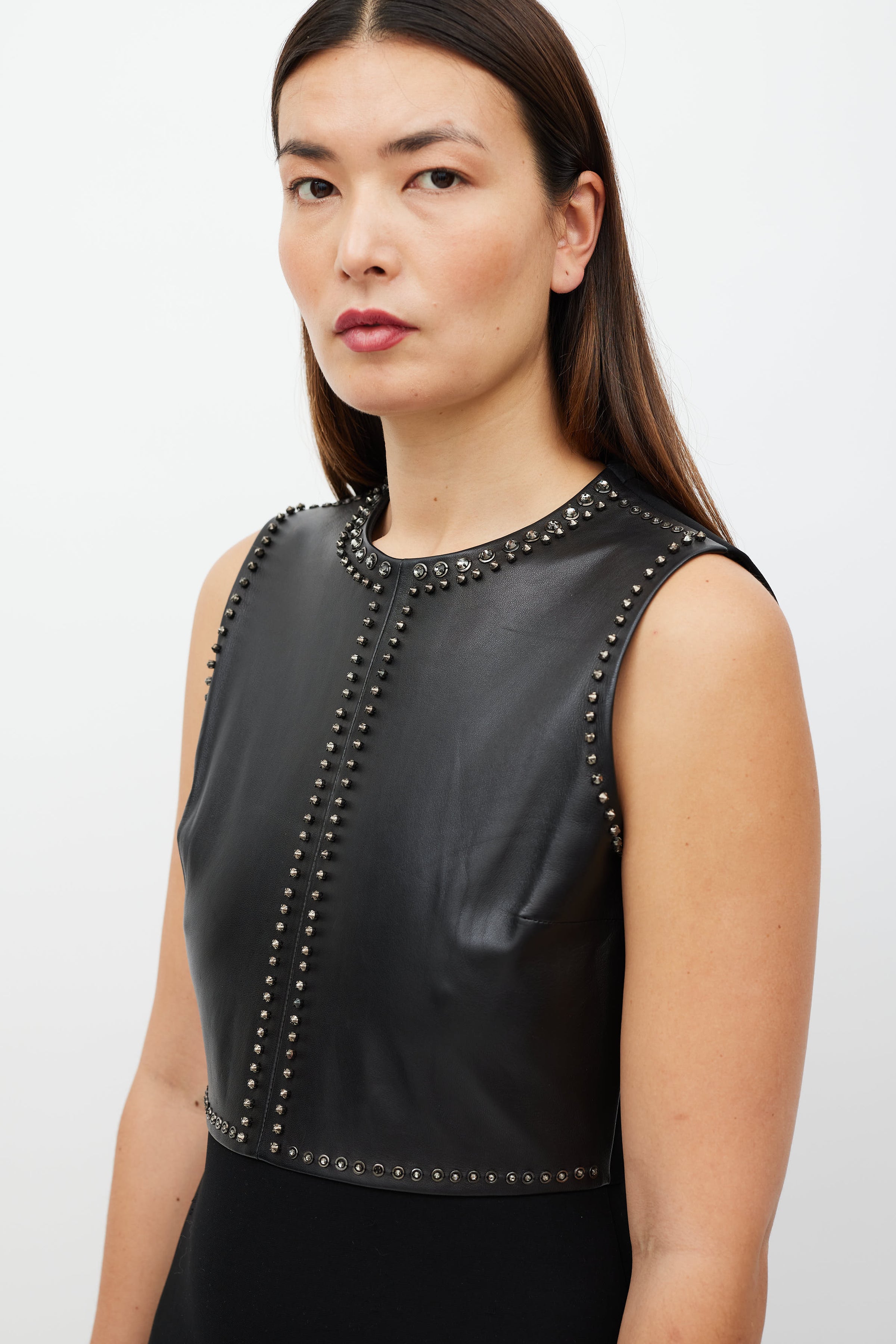 Gucci // Black Leather Stud Dress VSP Consignment Gucci // Black Leather Stud Dress VSP Consignment
