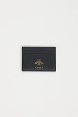 Gucci Black Leather Animalier Cardholder