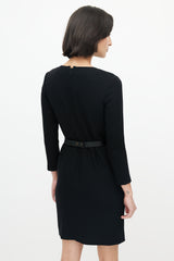 Black & Gold Toggle Belted Dress