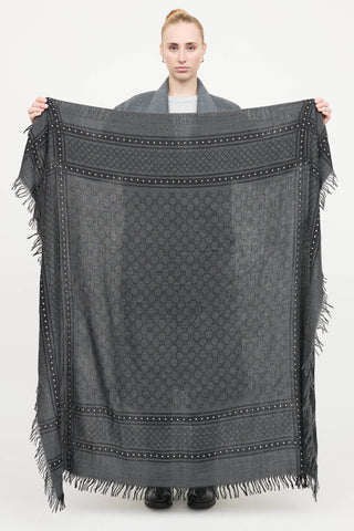 Gucci Guccissima Monogram & Stud Scarf