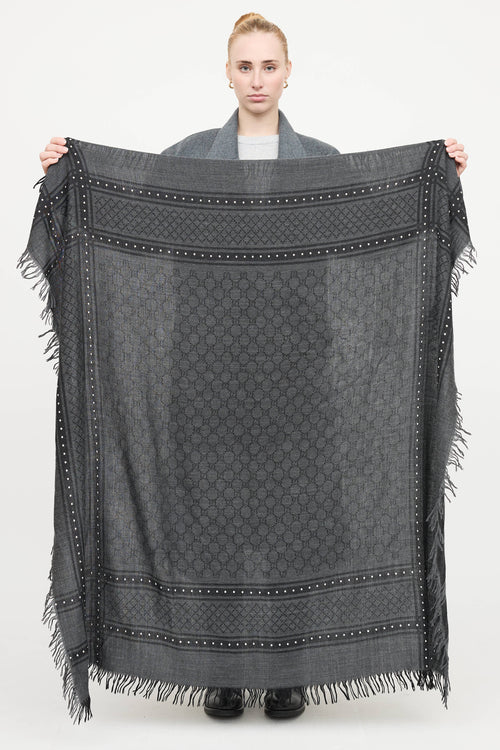 Gucci Guccissima Monogram & Stud Scarf
