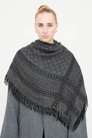 Gucci Guccissima Monogram & Stud Scarf