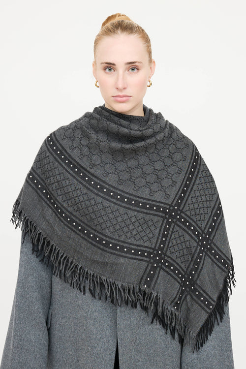 Gucci Guccissima Monogram & Stud Scarf