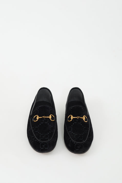 Gucci Black Monogram Velvet Jordaan Loafer