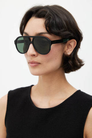 Gucci Black & Multi GG0159SN Aviator Sunglasses