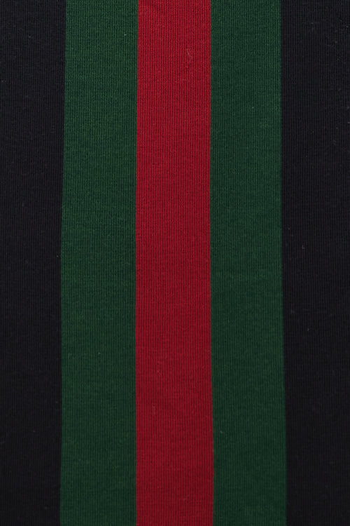 Gucci Black & Multicolour Wool Striped Scarf