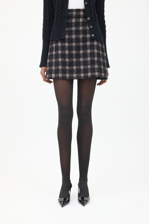 Gucci Black & Multi Lamé Tweed Skirt